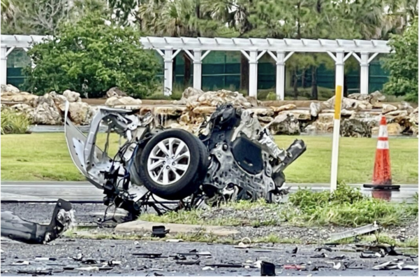 This SUV was torn in half during a high speed crash in 2023 on State Road 44 at Morse Boulevard. This SUV was torn in half during a high speed crash in 2023 on State Road 44 at Morse Boulevard.