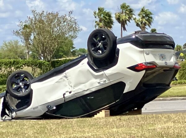 This car flipped in an accident Thursday afternoon on Buena Vista Boulevard This car flipped in an accident Thursday afternoon on Buena Vista Boulevard