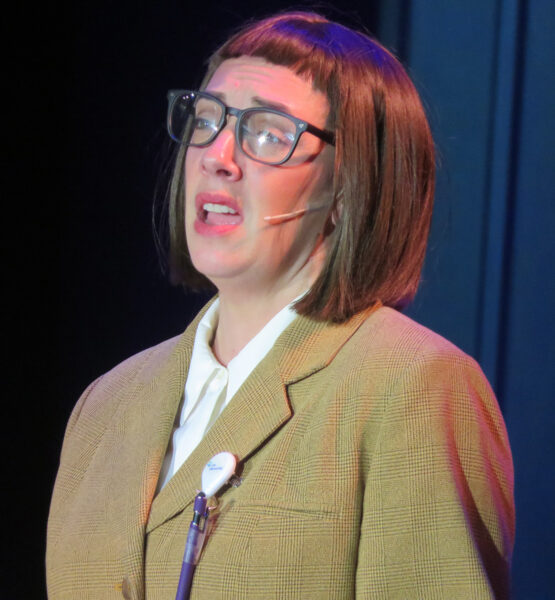 Dawn DiNome plays a nerdy office worker Dawn DiNome plays a nerdy office worker