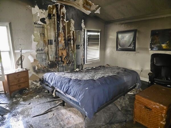 Most of the damage from the fire occurred in the master bedroom Most of the damage from the fire occurred in the master bedroom