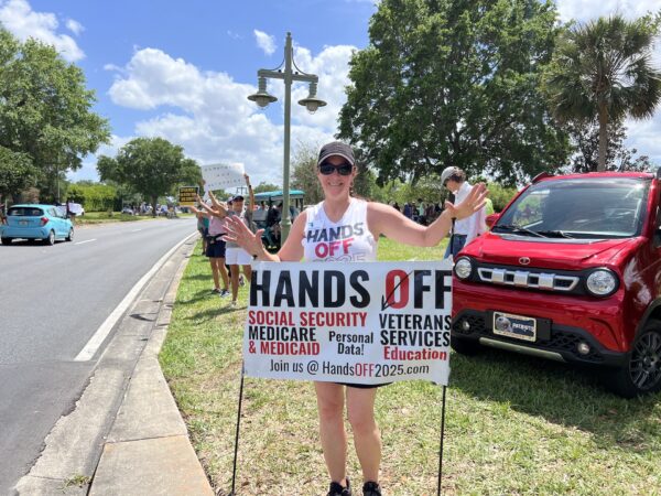 Puala Orlando organized The Villages Hands Off 2025 protest which was part of a national protest around the nation against the Trump admisntration attack on Social Security and Medicaid. Puala Orlando organized The Villages Hands Off 2025 protest which was part of a national protest around the nation against the Trump admisntration attack on Social Security and Medicaid.
