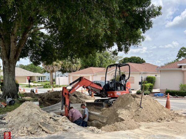 Contracters have started to upgrade water lines in the Villas De La Mesa neighborhood Contracters have started to upgrade water lines in the Villas De La Mesa neighborhood