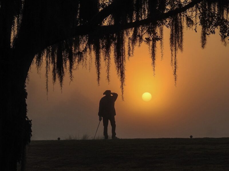 Early morning golfer at Briarwood Executive Golf Course