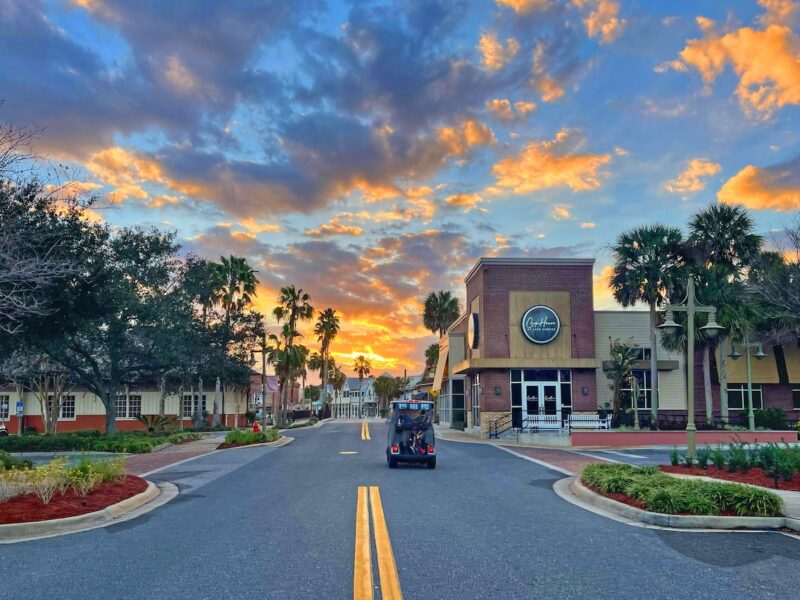 Sunrise over Chop House at Lake Sumter