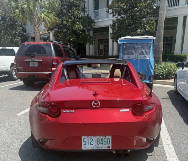 The driver of this snazzy sports car snagged some privileged parking at Lake Sumter Landing The driver of this snazzy sports car snagged some privileged parking at Lake Sumter Landing