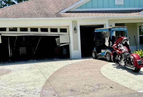 The garage of this home on Caruthers Path in the Village of MClure was damaged by a fire Thursday night. The garage of this home on Caruthers Path in the Village of MClure was damaged by a fire Thursday night.