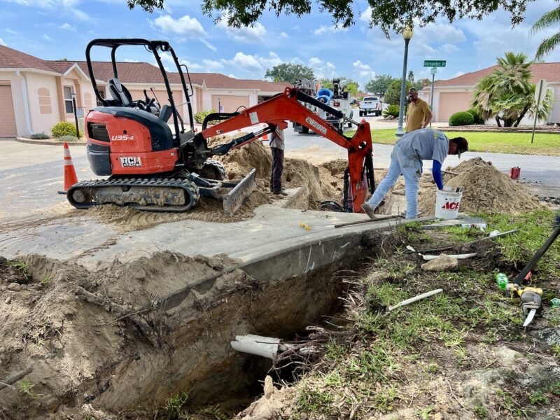 Water mains are being upgraded in the Villas of De La Mesa.