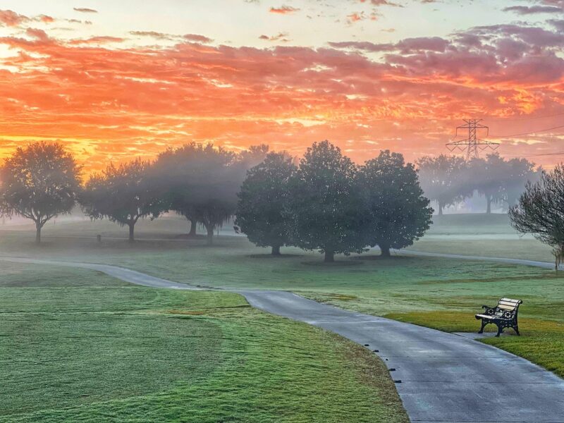 Beautiful sunrise on Briarwood Executive Golf Course