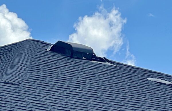 There was slight damage to the roof of the home at 7666 Rutherford Lane There was slight damage to the roof of the home at 7666 Rutherford Lane