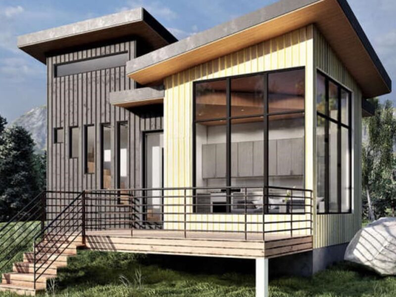 This is a rendering of a standard treehouse to be available at the Blissful Getaway Treehouse Resort