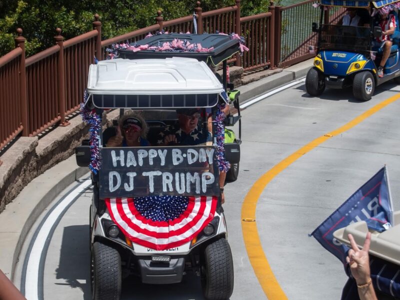 featured image Trump birthday golf cart rall
