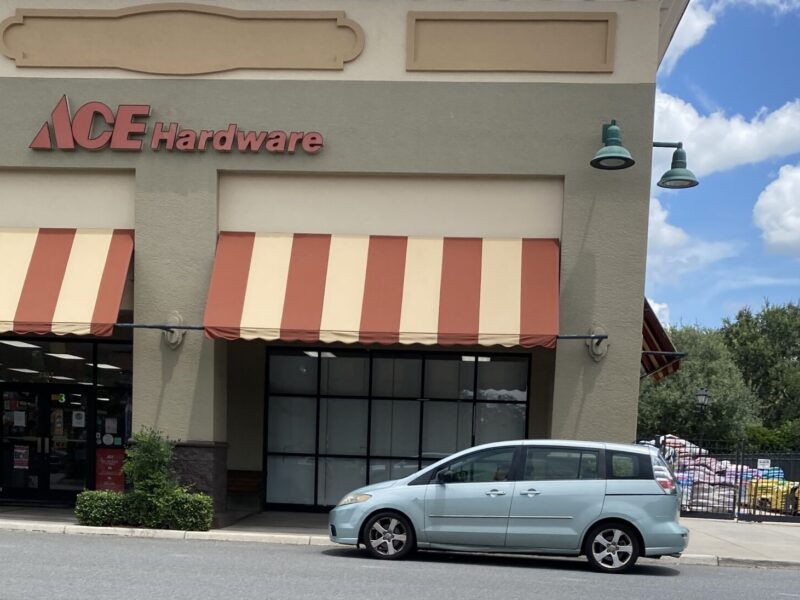 A husband was acting as the getaway driver as his wife shopped at Ace Hardware at Southern Trace Plaza