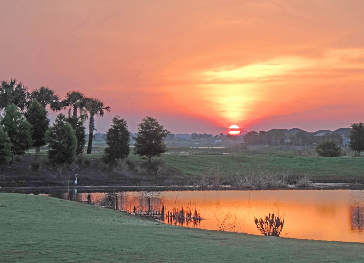 Beautiful morning sunrise over golf course in The Villages Beautiful morning sunrise over golf course in The Villages