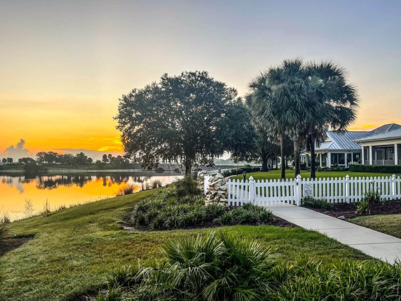 Beautiful sunrise at Lake Miona in The Villages