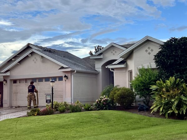 Lighting struck the roof over the garage early Thursday evening at 851 Shellbark Way in the Village of Sabal Chase Lighting struck the roof over the garage early Thursday evening at 851 Shellbark Way in the Village of Sabal Chase