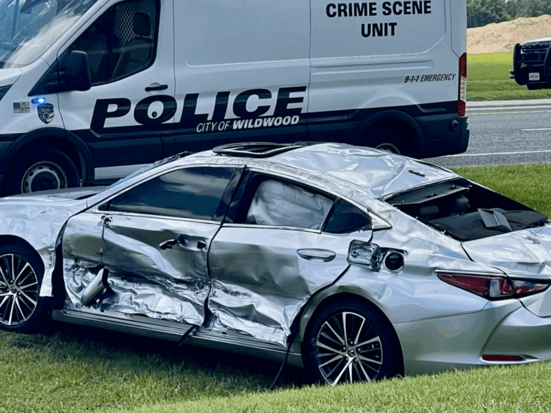 The driver of his silver Lexus was ejected through the sunroof when the vehicle rolled over after a crash on U.S. 301