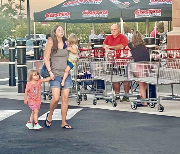 There were shoppers eager to be among the first in the new Costco