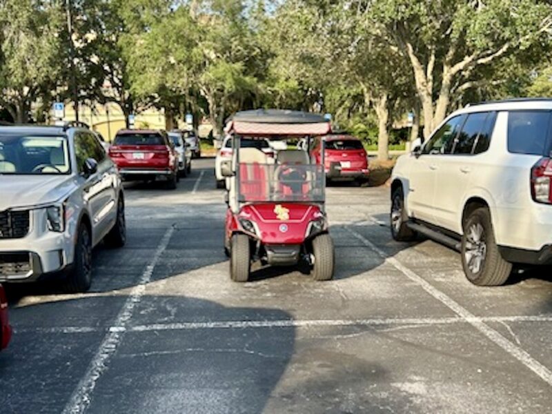 This golf cart took up an entire parking spot in The Villages