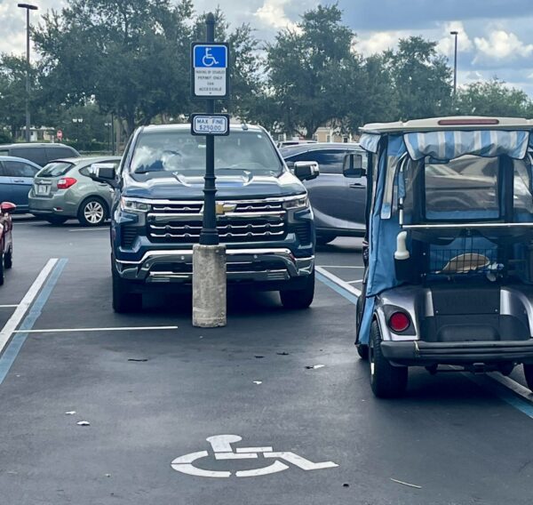 This golf cart was using some questionable handicapped parking at Winn Dixie at Pinellas Plaza 2 This golf cart was using some questionable handicapped parking at Winn Dixie at Pinellas Plaza 2