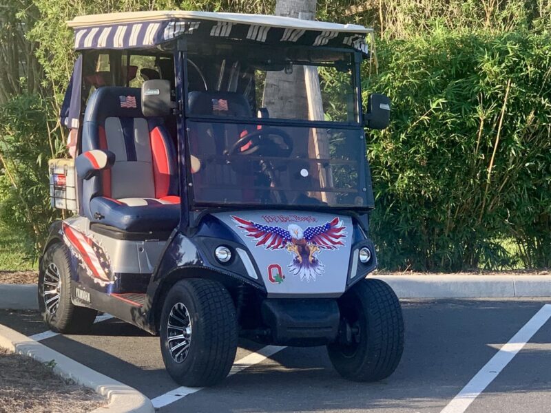 This patriotic golf cart was found in privileged parking in The Villages