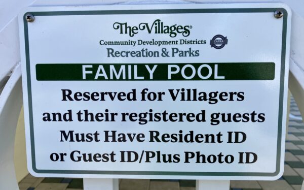 Family Pool sign Family Pool sign