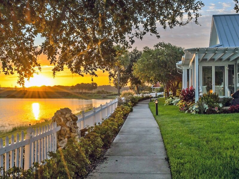 Peaceful sunrise at Lake Sumter Landing