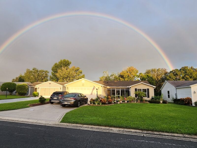 Rainbow appears in the Village of Rio Ponderosa