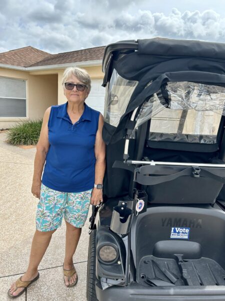 Sherrie Hyer was rearended while traveling in her golf cart on Morse Boulevard. Sherrie Hyer was rearended while traveling in her golf cart on Morse Boulevard.