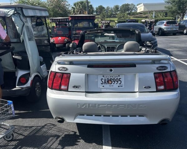 The convertible with Georgia plates was over the line at Walmart at Sarasota Plaza The convertible with Georgia plates was over the line at Walmart at Sarasota Plaza