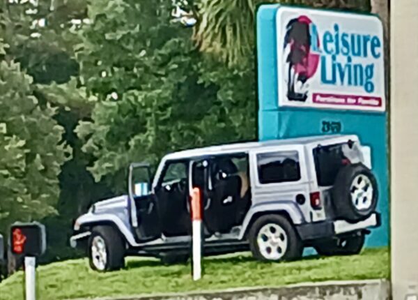 The driver of this Jeep was arrested after a pursuit on U.S. Hwy. 27/441.