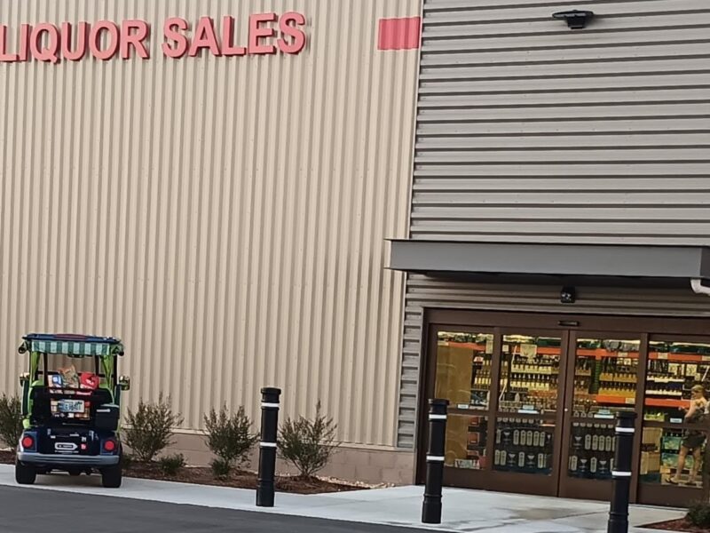 The driver of this golf cart was on a liquor run at Costco