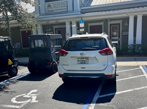 The handicapped parking was filled up at a medical office in The Villages