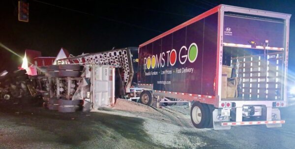 The two large vehicles collided early Thursday morning in Sumter County