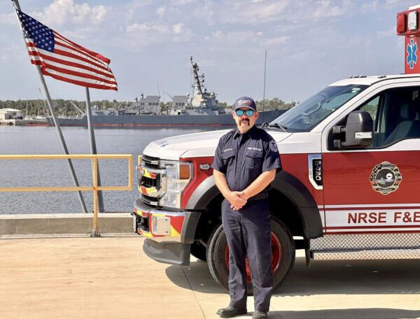 Brandon Hartzog works as a firefighter:paramedic at the Mayport Naval Station Brandon Hartzog works as a firefighter:paramedic at the Mayport Naval Station