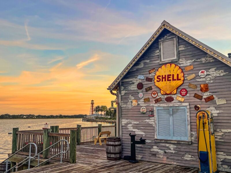 Dawn breaking at Lake Sumter Landing