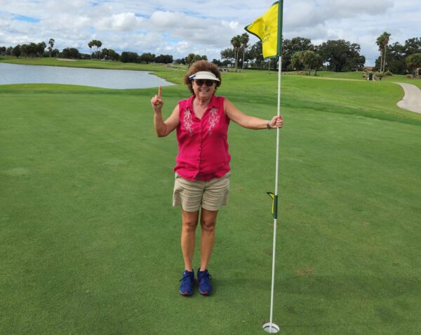 Kathy Anderson had a big smile after getting her second lucky ace of 2025 Kathy Anderson had a big smile after getting her second lucky ace of 2025