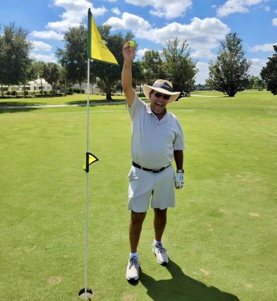 Scott Gardner was thrilled to score the lucky ace Scott Gardner was thrilled to score the lucky ace