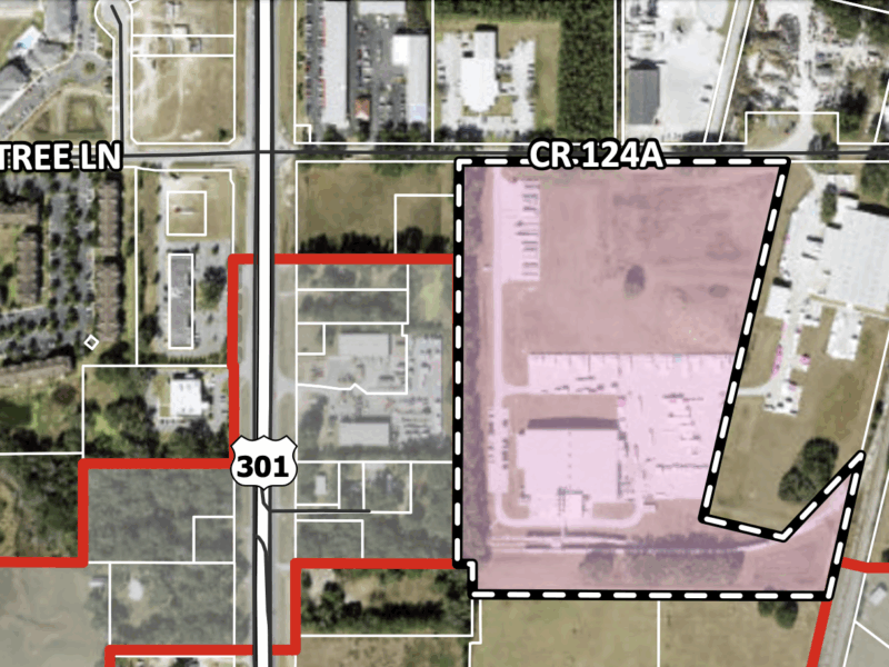 The shaded area shows the location of Charlotte Pipe and Foundry in Wildwood