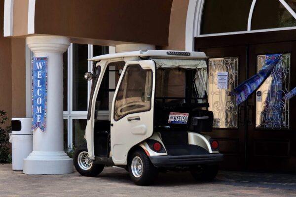 This golf cart found Privileged Parking at the Heritage Festival on Tuesday at This golf cart found Privileged Parking at the Heritage Festival on Tuesday at