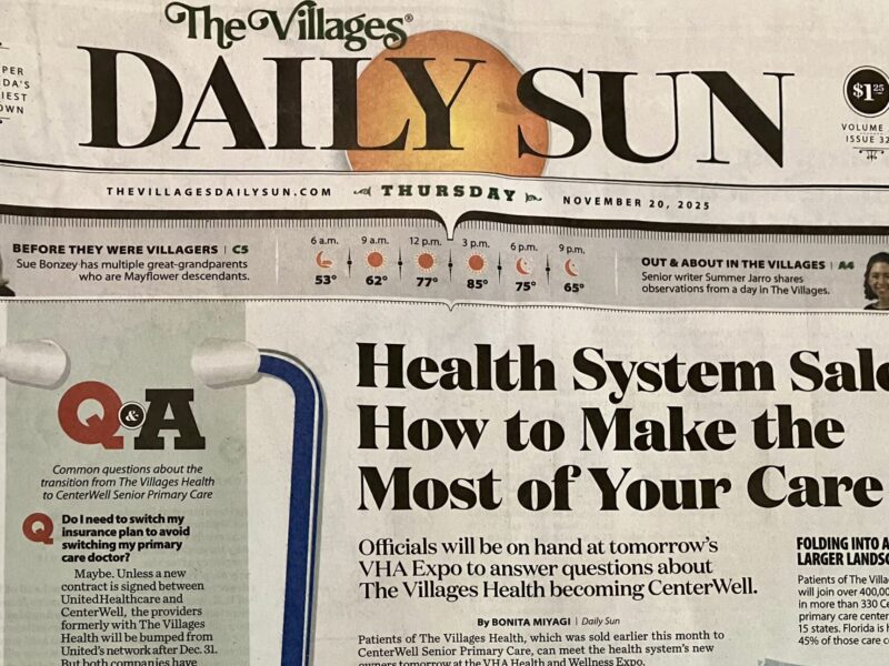 Daily Sun article on health care