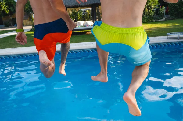 Jumping in pool