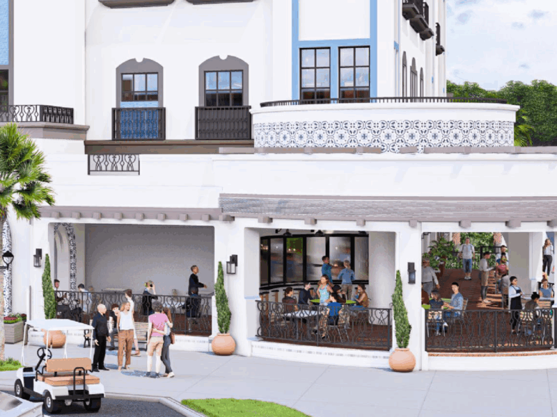 The renovated La Reina building will feature a ground floor restaurant