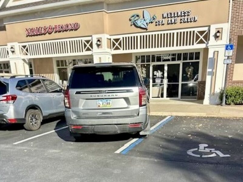 BAD PARKING This Iowa snowbird, with a handicapped place, engage in an unorthodox parking style