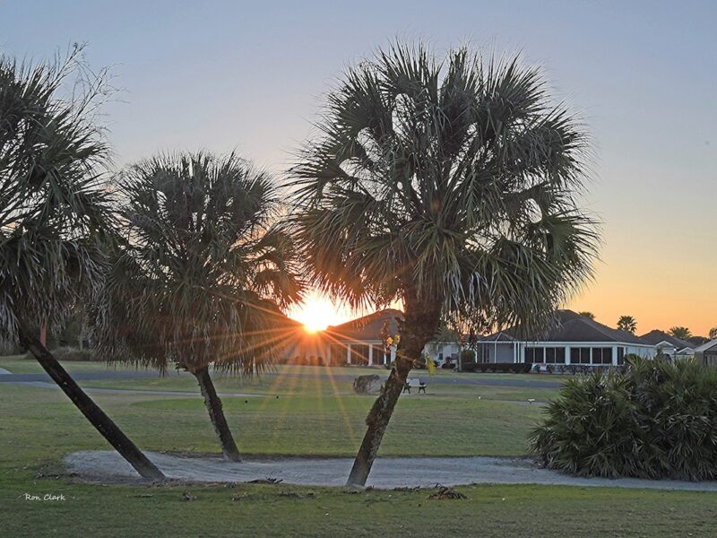 Beautiful sunrise over Turtle Mound Executive Golf Course in The Villages