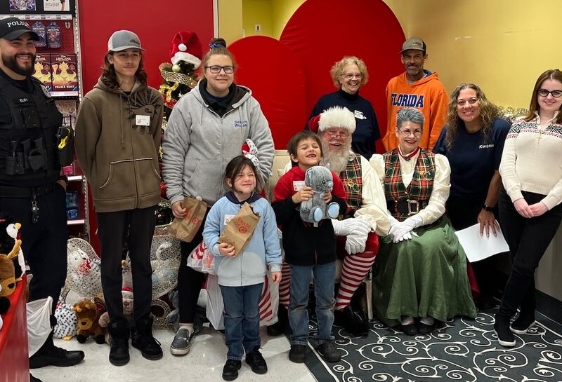 Children were excited to meet Santa and Mrs Claus at the end of their shopping adventure