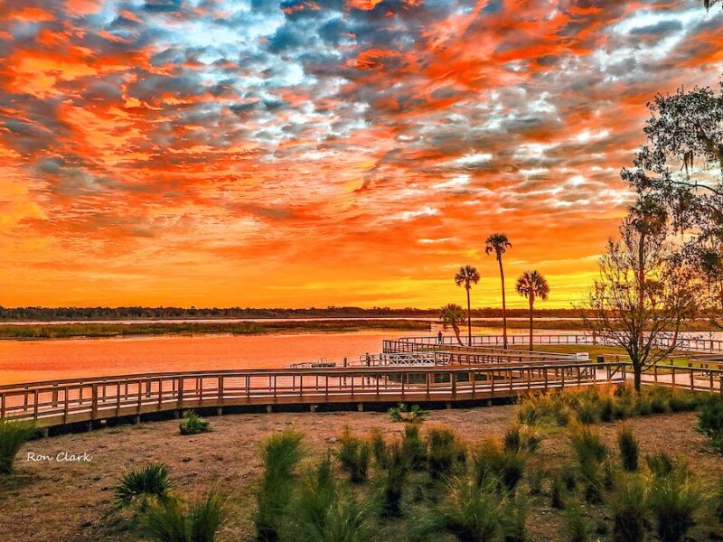 Gorgeous sunrise behind the Okahumpka Recreation Center