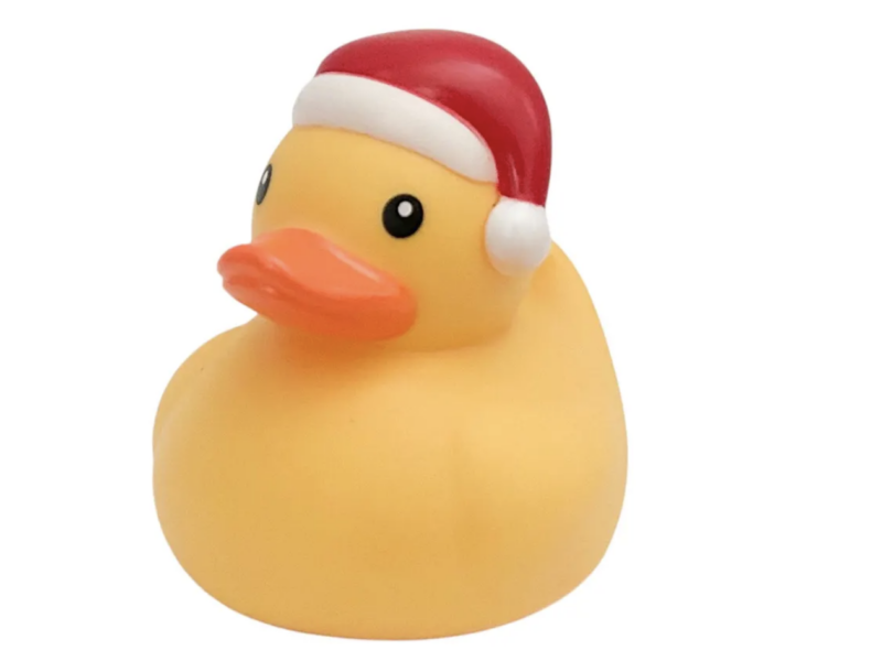 Rubber Duckie with Santa hat