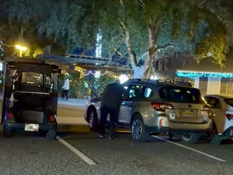 This driver was caught in the act of Bad Parking at Lake Sumter Landing Market Square