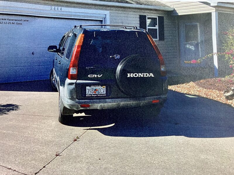 This inoperable vehicle is located in a driveway in the Cottonwood Villas in the Village of Tamarind Grove