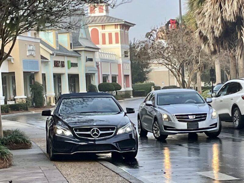 A Mercedes driver scored some VIP parking at Pinellas Plaza